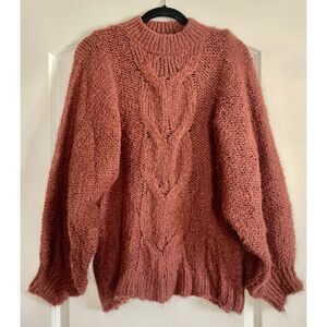 ASOS DESIGN Maternity cable jumper lofty yarn with volume sleeve in Brown Size 4